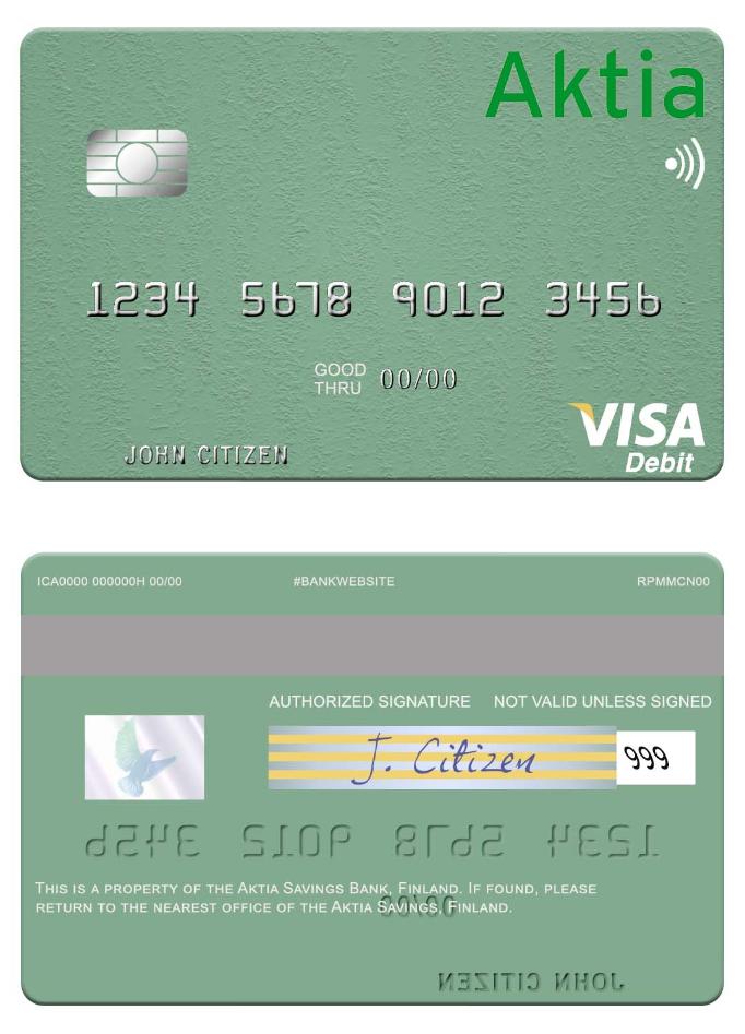 Finland Aktia Savings Bank visa debit card